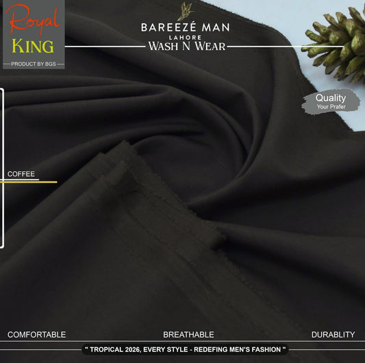 BAREEZE' MAN - Premium Rayon Wash'n Wear (Summer Collection) - COFFE