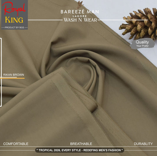 BAREEZE' MAN - Premium Rayon Wash'n Wear (Summer Collection) - RIKAN BROWN