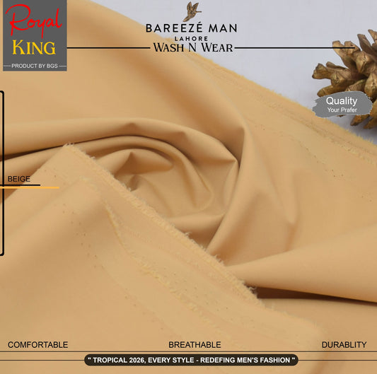 BAREEZE' MAN - Premium Rayon Wash'n Wear (Summer Collection) - BEIGE