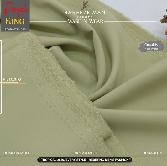 BAREEZE' MAN - Premium Rayon Wash'n Wear (Summer Collection) - PISTACHIO