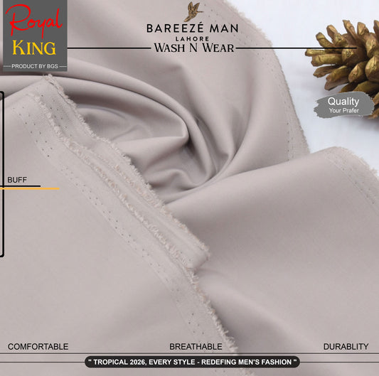 BAREEZE' MAN - Premium Rayon Wash'n Wear (Summer Collection) - BUFF