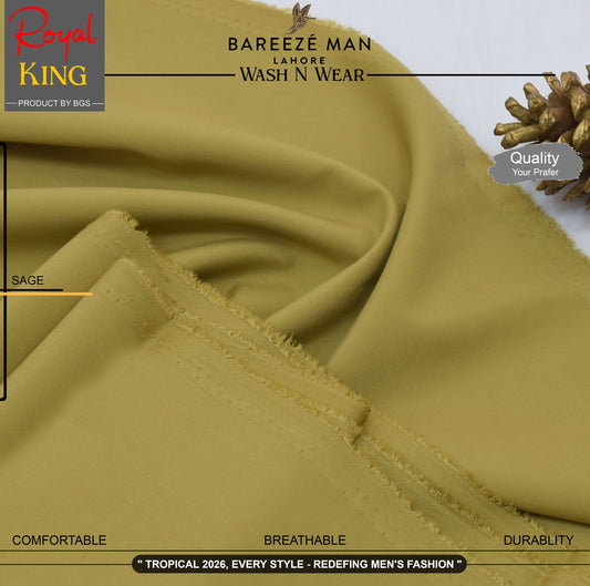 BAREEZE' MAN - Premium Rayon Wash'n Wear (Summer Collection) - SAGE