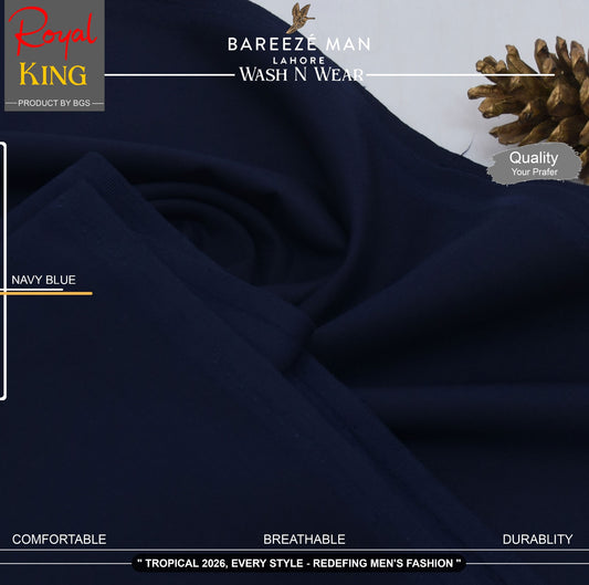 BAREEZE' MAN - Premium Rayon Wash'n Wear (Summer Collection) - NAVY BLUE